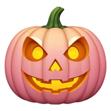 Soft pink and orange Halloween pumpkin sticker