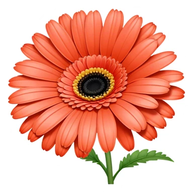 single Coral Gerbera Daisy, straight stem sticker