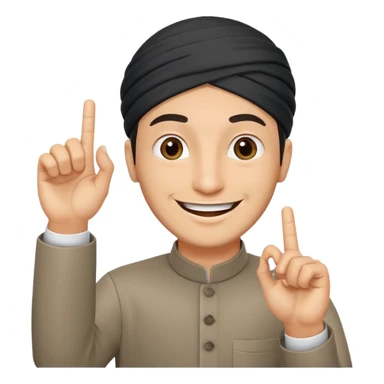 happy muslim man positive sign finger sticker
