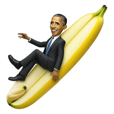 Barack Obama surfing on banana sticker