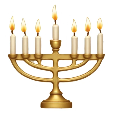 Gold Menorah with 4 candles on the left and right side sticker