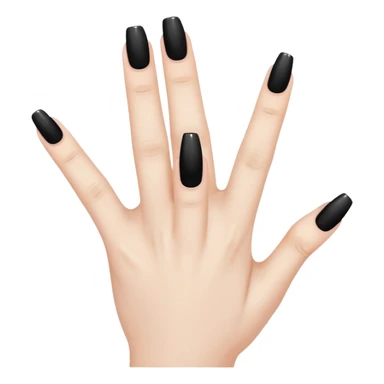 Finger with black nail polish sticker