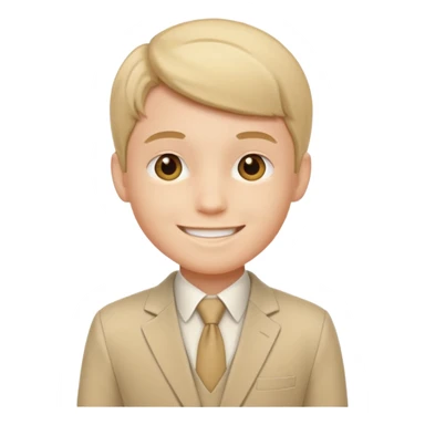 birthday  boy in biege suit sticker