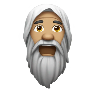 a muslim man wearing a white rope and beard crying sticker