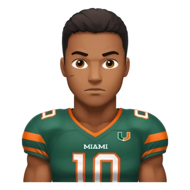black football player for the university of miami wearing number 10 sticker