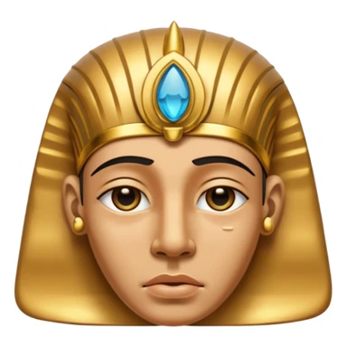 Discord emoji for "RA Silkroad", Ancient Egyptian theme, crying Pharaoh face, cartoonish, colorful, shiny gold accents, small and clear.
 sticker