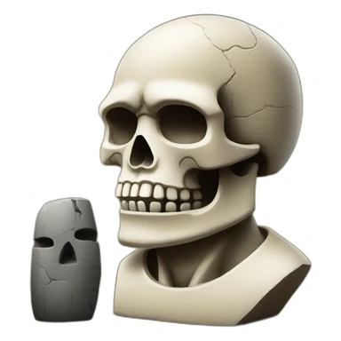 Skull+moai statue  sticker