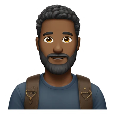 casual selfie no jewelry and with beard sticker