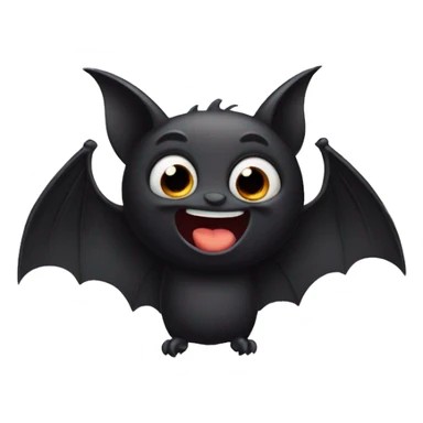 Cute Black bat making silly face sticker