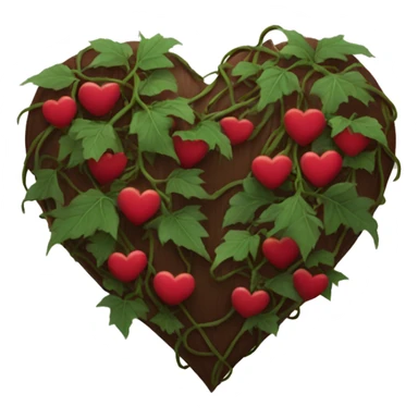 dark red heart with vines wrapped around it sticker