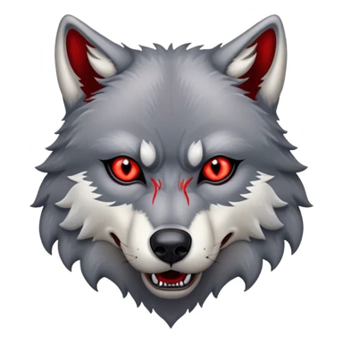 Evil Aggressive Grey Wolf with red eyes sticker