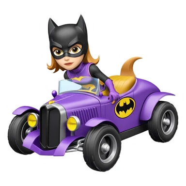 Hot wheels racing cartoons BatGirl’s 1932 stealth retro cat burglar sporty petite off-road pursuit mobile cruiser car (reclined seating position) sticker