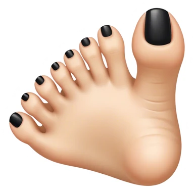 a foot toes with black toenail sticker