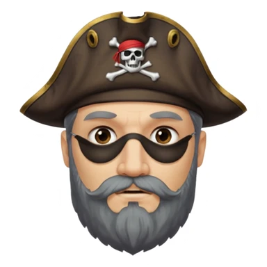 pirate captain eye pach beard sticker