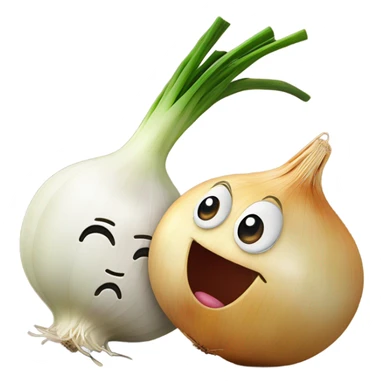 an onion and a garlic clove in love sticker