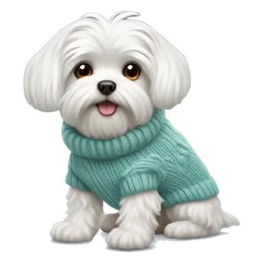 Maltese dog with sweater  sticker