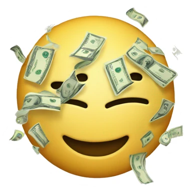 an emoji with number 10 million and also dollar and money around sticker