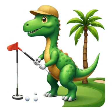 Dinosaur golfing sticker