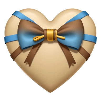 Beige heart with brown bow wrapped around it sticker