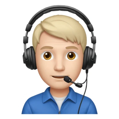 Man with gaming headset mic sticker