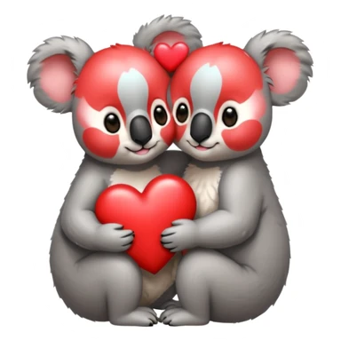 koalas cuddling with heart between them sticker