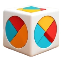 3D cube turning into a room interior sticker