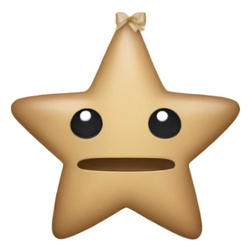 beige star with beige bow sticker