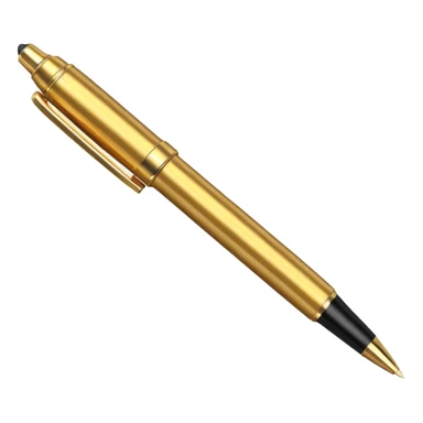 3D perspective academic premium golden ink pen sticker