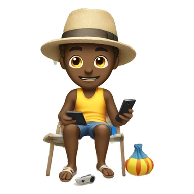 guy gaming in beach ch sticker