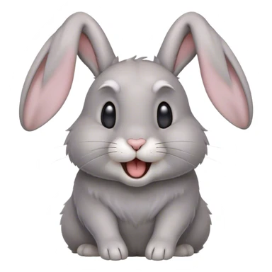 Cinematic Cute Yawning Grey Rabbit Portrait Emoji, Head tilted slightly with a dramatic, wide-open yawn, showcasing a smooth grey fur with a refined finish, floppy ears slightly drooping, round grey eyes barely open in drowsy contentment, Simplified yet irresistibly adorable features, highly detailed, glowing with a soft, cozy glow, high shine, relaxed yet expressive, stylized with a touch of whimsy, bright and endearing, soft glowing outline, capturing the essence of a sleepy yet affectionate bunny, so drowsy it feels like it could stretch out of the screen and curl up for a nap! sticker