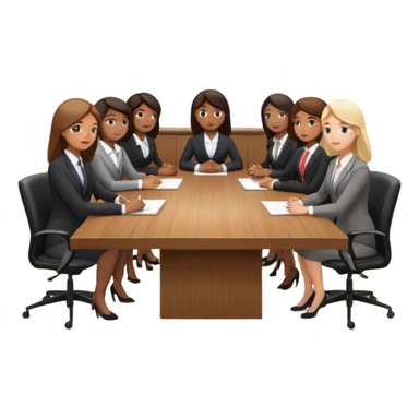 a group of coworkers in meeting room in long rectangular table sticker