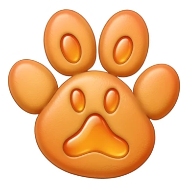 a very light pale pastel apricot pawprint sticker