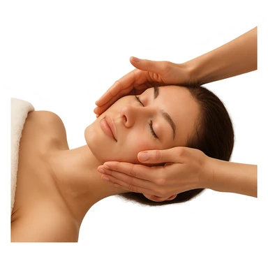 woman face massage, bufo sticker