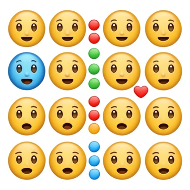 Faça 6 emojis com várias expressões como se estivesse explicando algo  sticker