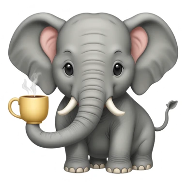 elephant with tea cup sticker