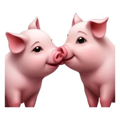 Cute kissing pigs goodnight sticker