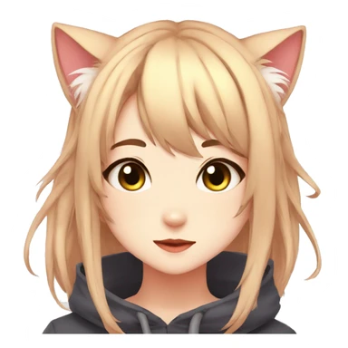 Cat girl anime art sticker