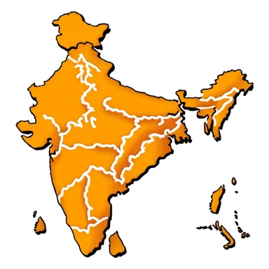 India map with saffron colour ( akhand Bharat ) sticker
