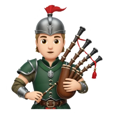Warrior playing bagpipes chugging whiskey sticker