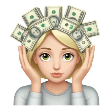 me with a bunch of money to my head rolling my eyes sticker