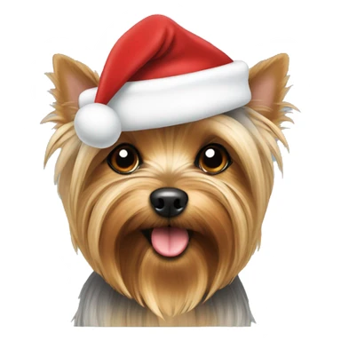Yorkie with a Santa hat sticker