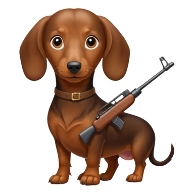 Dachshund dog Holding M16 sticker