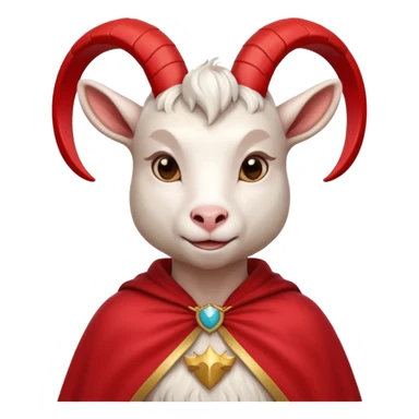 white female goat wearing a read cape like superman sticker