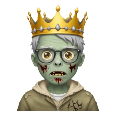 crowned zombie with glasses sticker