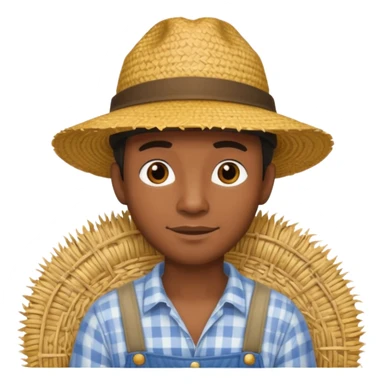A black guy working at a farm sticker