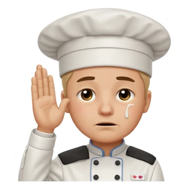 Chef saluting while crying  sticker