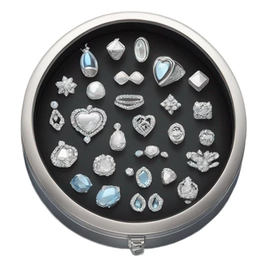 silver jewels in a jewelry box sticker