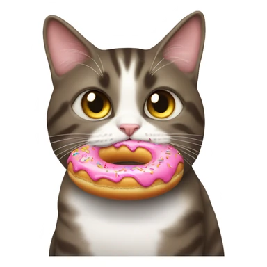 Cat eating donut  sticker