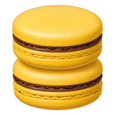 a single of yellow macaron with brown cream



















 sticker