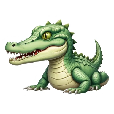 zombie monstrous pale skinned decaying greenish white alligator, vicious, boss monster sticker